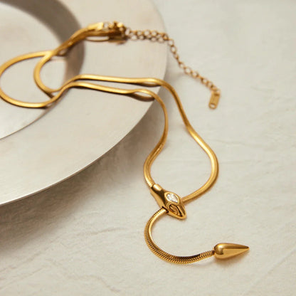 [Gaonasi]Zarelle Gold Serpentine Pendant