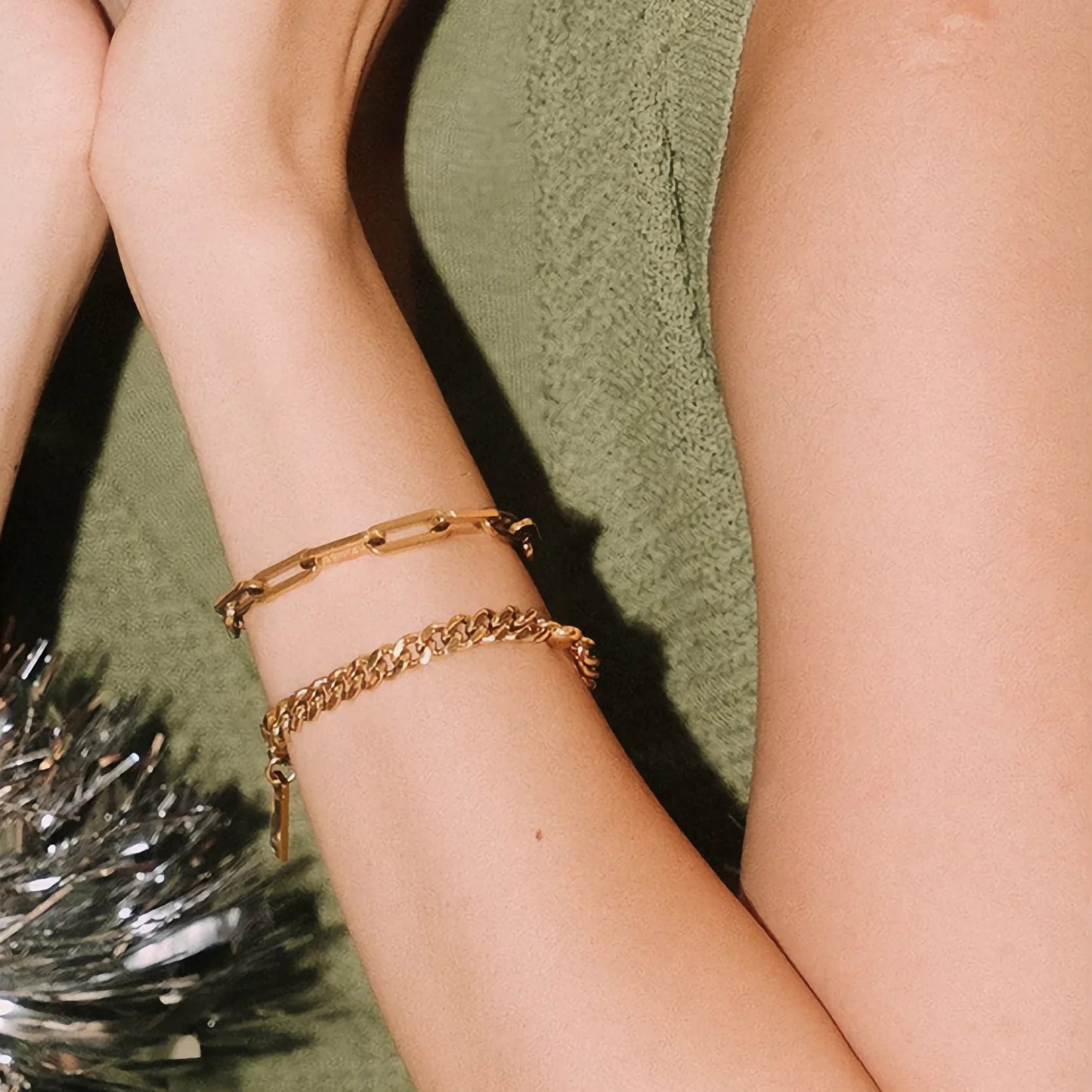 [Gaonasi]Asta Gold Paperclip Chain Bracelet
