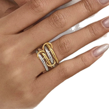[Gaonasi]Alexandria Two-Tone Stacked Ring