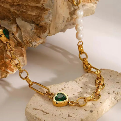 [Gaonasi]Melanie Emerald Pearl Bracelet