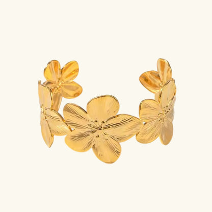 [Gaonasi]Ophelie Gold Floral Bangle