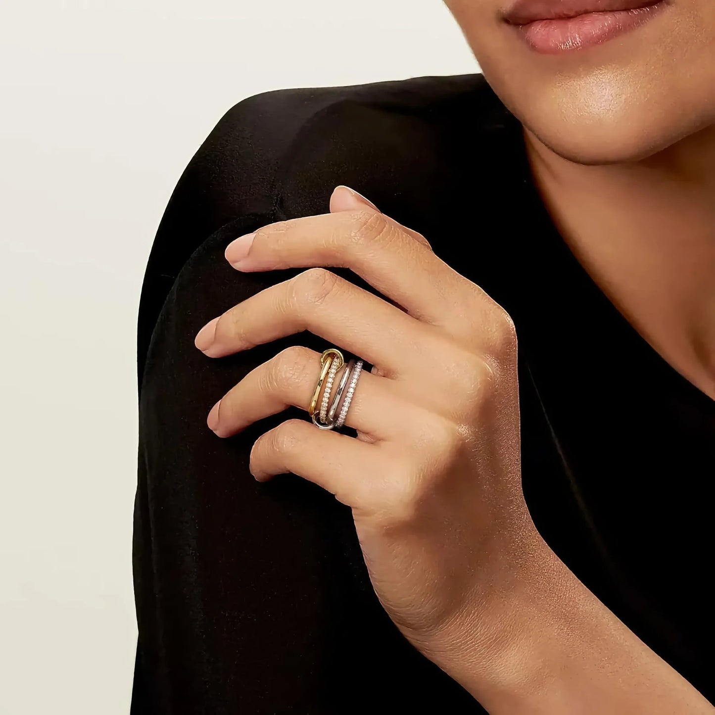 [Gaonasi]Ivy Stacked Diamond Ring