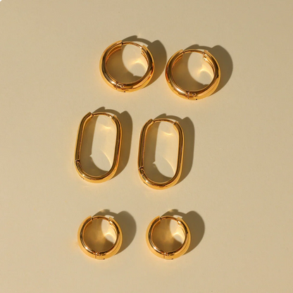 [Gaonasi]Clarabelle Staple Gold Hoops Bundle