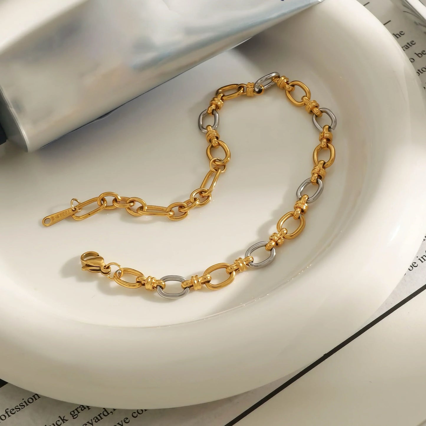[Gaonasi]Addison Two Tone Gold Bracelet