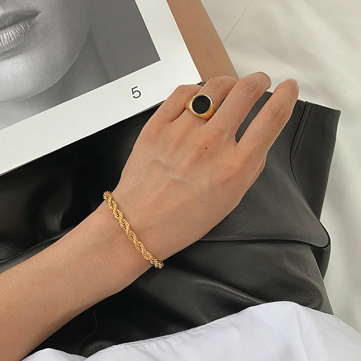 [Gaonasi]Clara Rope Chain Gold Bracelet