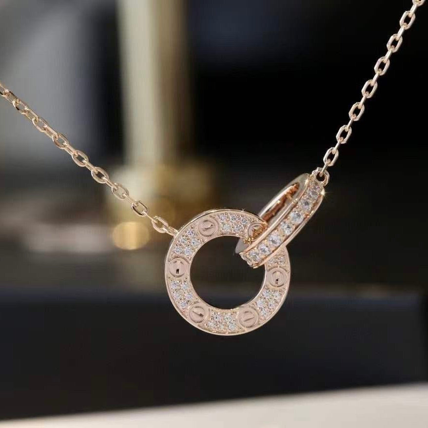 [Gaonasi Jewelry]LOVE  FULL DIAMOND PENDANT NECKLACE