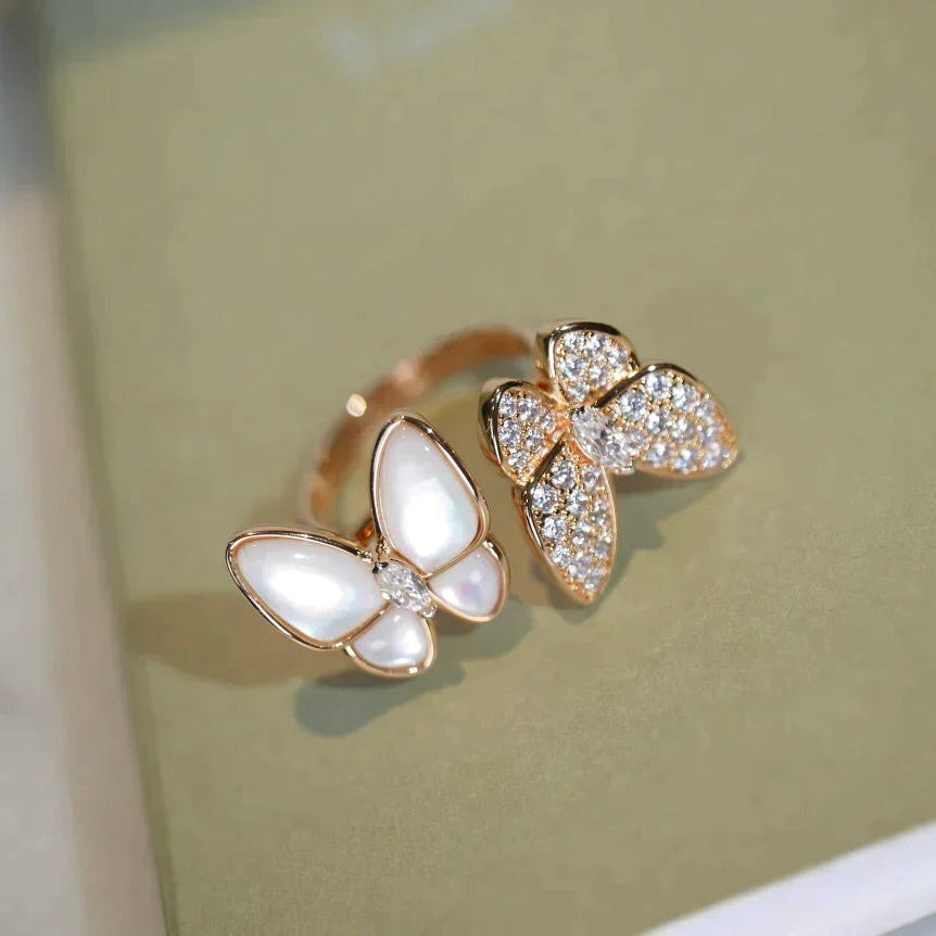 [Gaonasi]TWIN BUTTERFLY DIAMOND MOP RING