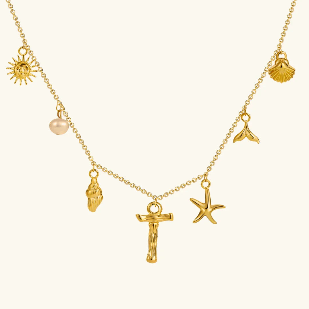 [Gaonasi]Avaria Ocean Initial Necklace