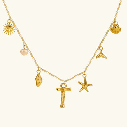 [Gaonasi]Avaria Ocean Initial Necklace