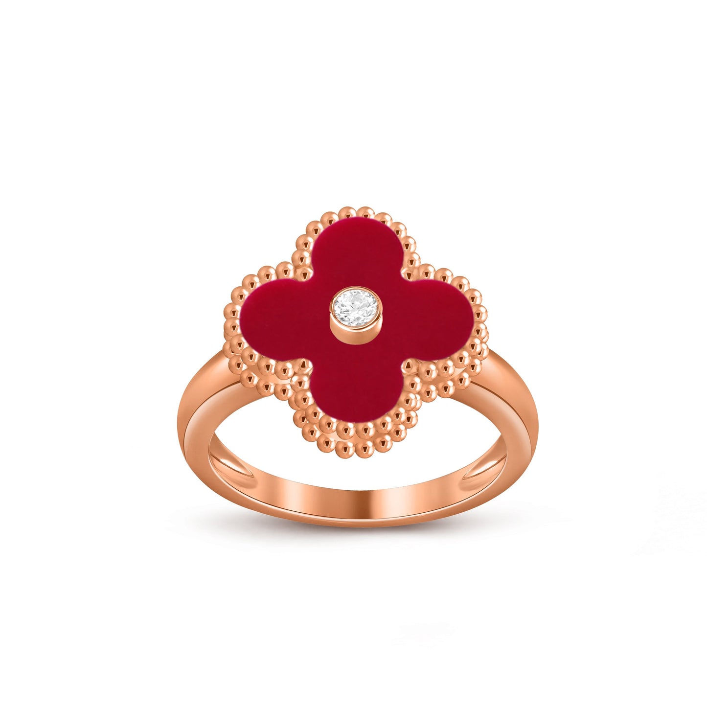 [Gaonasi]CLOVER DIAMOND RING ROSE GOLD COLLECTION
