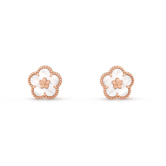 [Gaonasi]LUCKY PINK GOLD WHITE MOP EARRINGS