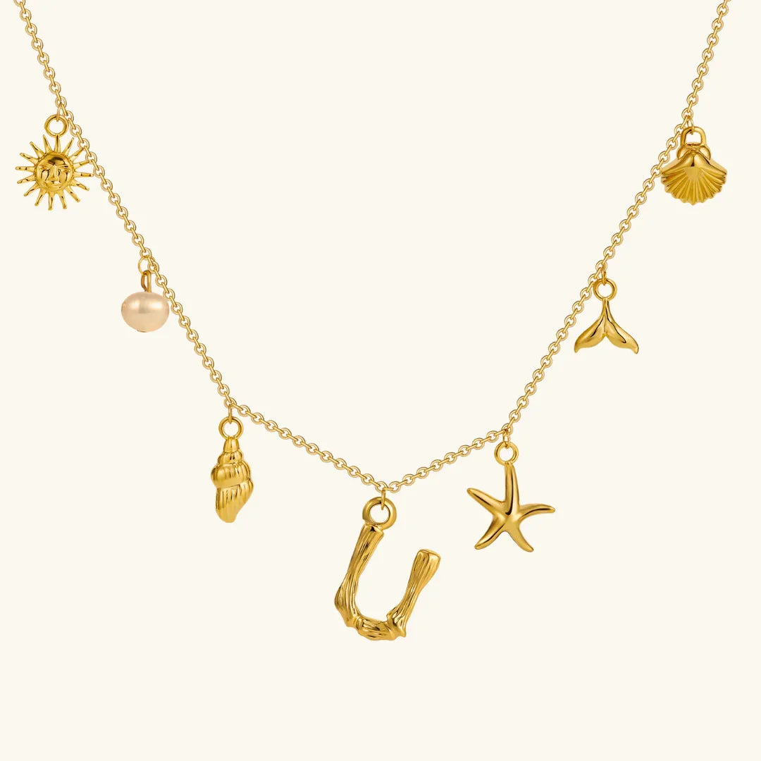 [Gaonasi]Avaria Ocean Initial Necklace