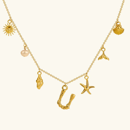 [Gaonasi]Avaria Ocean Initial Necklace