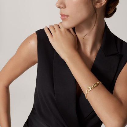 [Gaonasi Jewelry]PANTHERE HALF DIAMOND ON CHAIN BRACELET