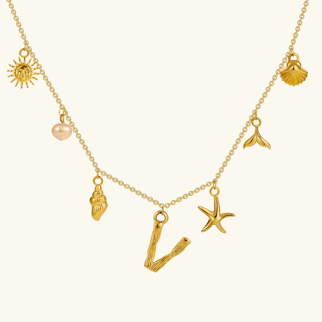 [Gaonasi]Avaria Ocean Initial Necklace