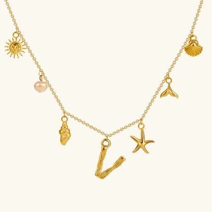 [Gaonasi]Avaria Ocean Initial Necklace