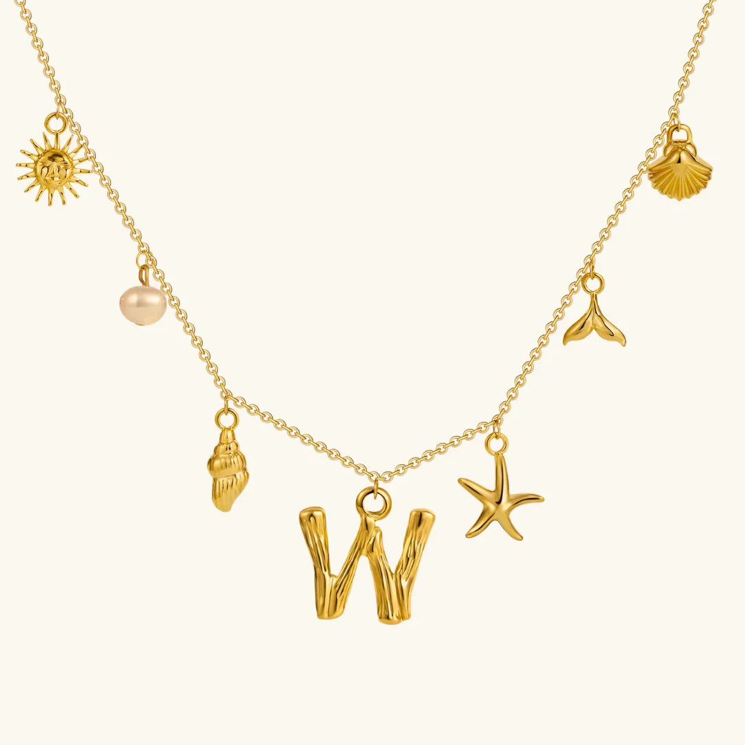 [Gaonasi]Avaria Ocean Initial Necklace