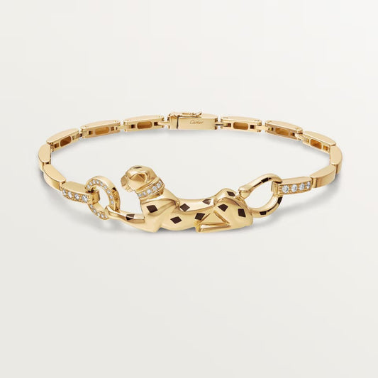 [Gaonasi Jewelry]PANTHERE HALF DIAMOND ON CHAIN BRACELET