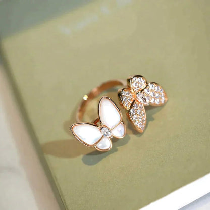 [Gaonasi]TWIN BUTTERFLY DIAMOND MOP RING