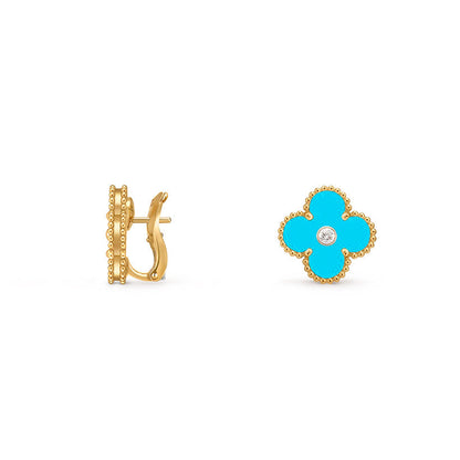 [Gaonasi]CLOVER 15MM MOP DIAMOND EARRINGS COLLECTION