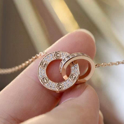 [Gaonasi Jewelry]LOVE  FULL DIAMOND PENDANT NECKLACE