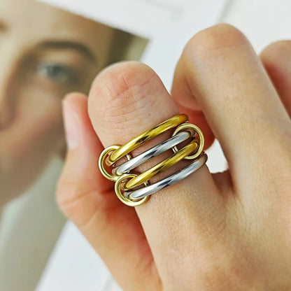 [Gaonasi]Alexandria Two-Tone Stacked Ring