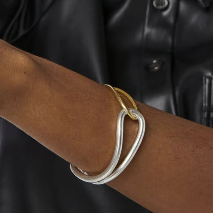 [Gaonasi]Noria Two Tone Gold Bangle