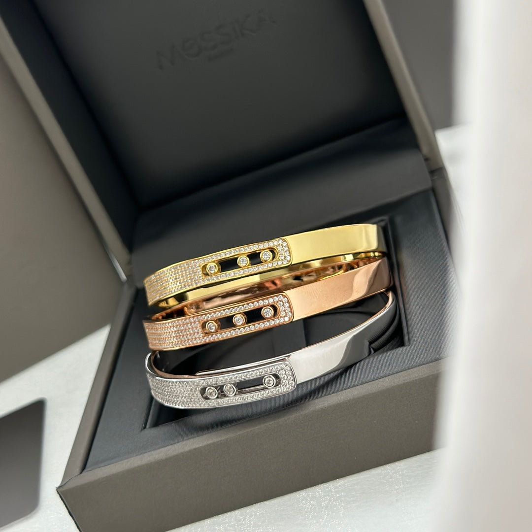 [Cadisa]Move Noa Rose Gold Pavé Diamond Bangle Bracelet