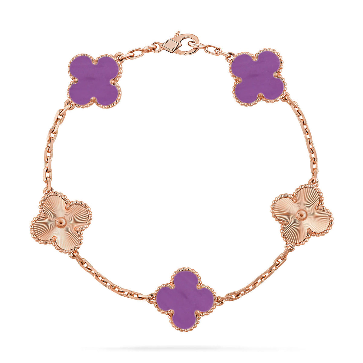 [Gaonasi] CLOVER 5 MOTIF VIOLET BRACELET COLLECTION