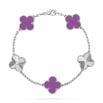 [Gaonasi] CLOVER 5 MOTIF VIOLET BRACELET COLLECTION