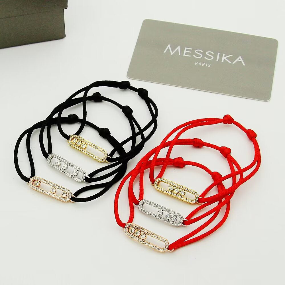 [Cadisa]Messika Care(s) pink cord pavé bracelet