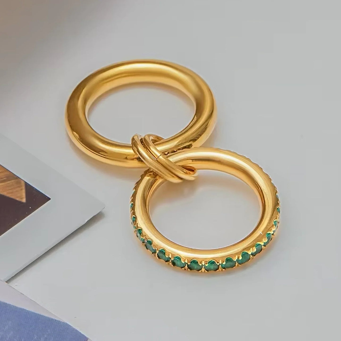 [Gaonasi]Viridian Stacked Diamond Ring