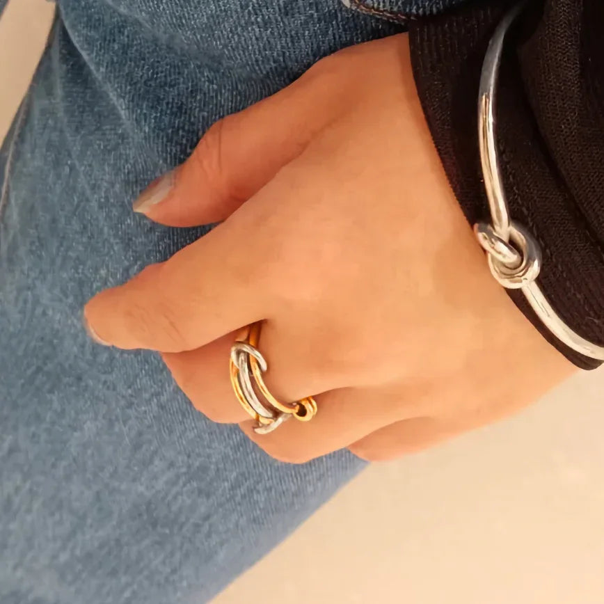 [Gaonasi]Jessica Two-Tone Ring Stack