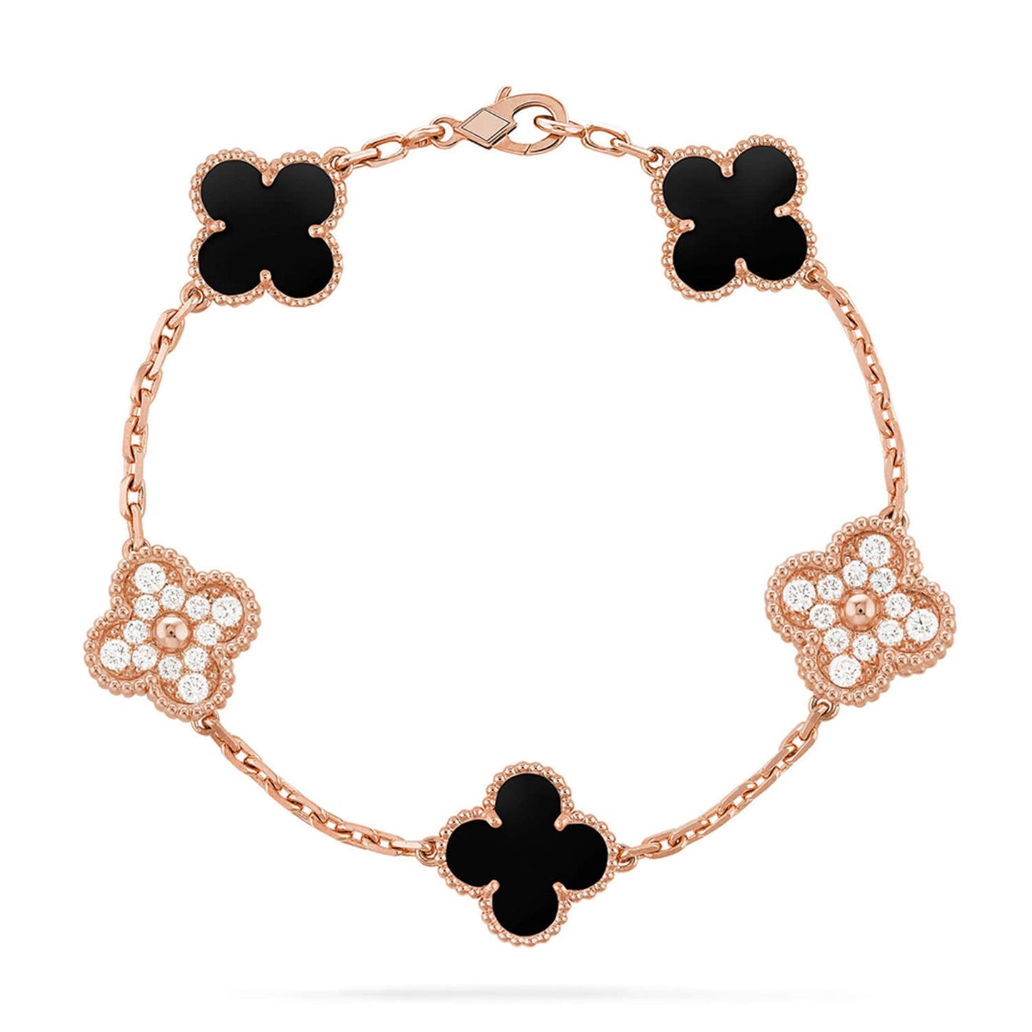 [Gaonasi] CLOVER 5 MOTIF ONYXS BRACELET COLLECTION