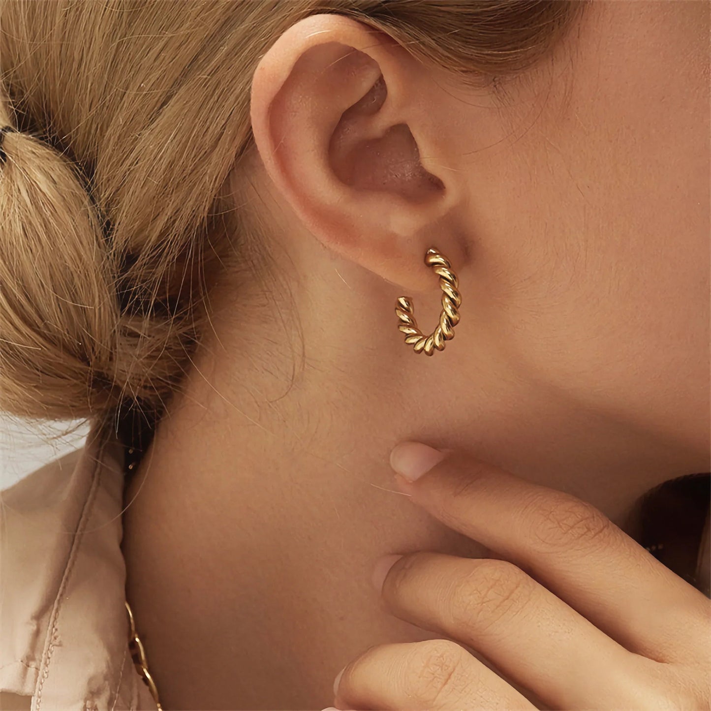 [Gaonasi]Gigi Twist Gold Earrings