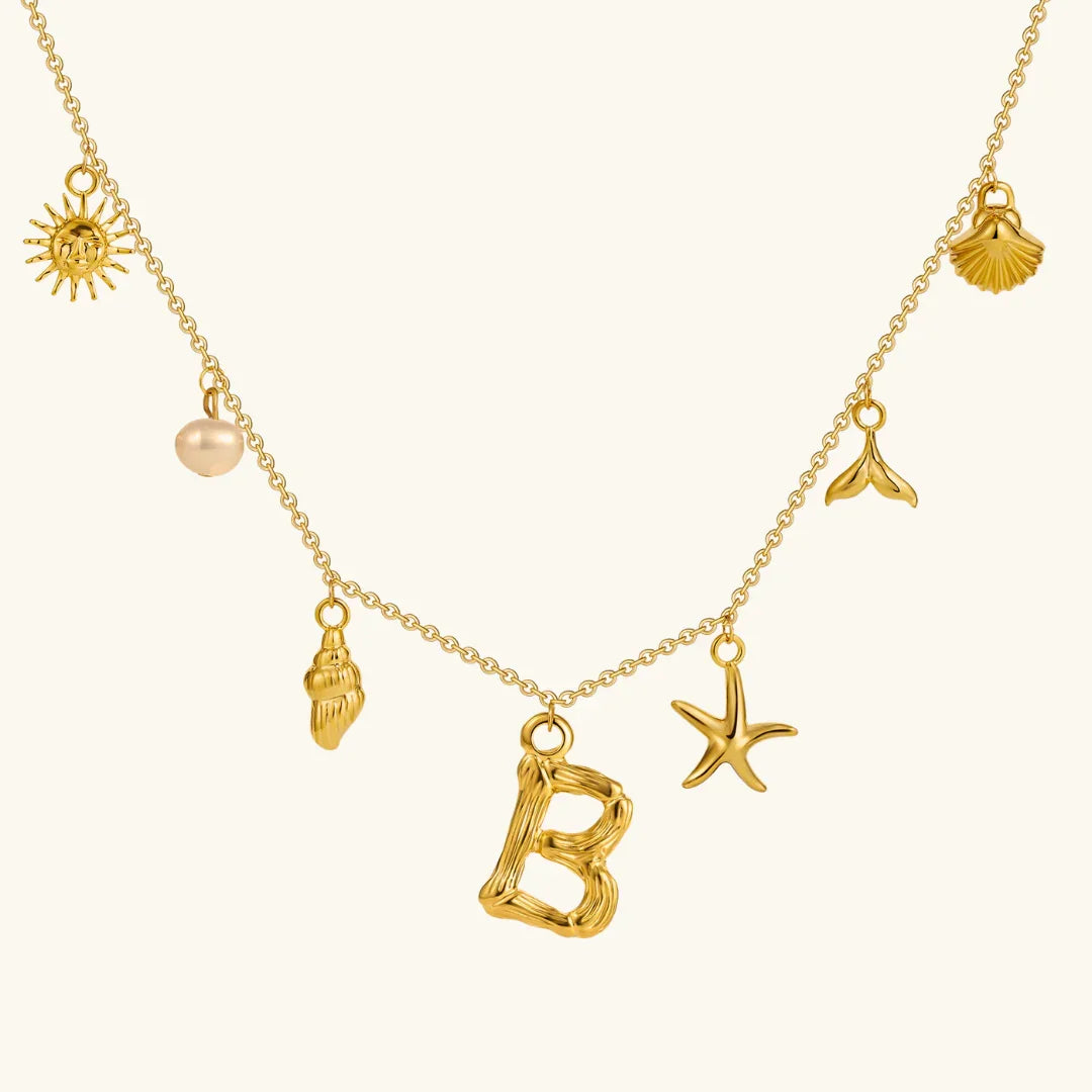 [Gaonasi]Avaria Ocean Initial Necklace