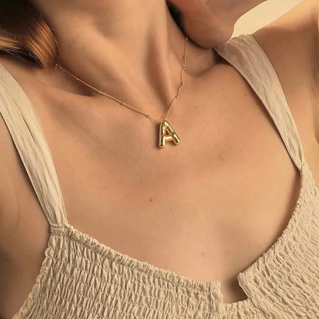 [Gaonasi]Balloon Gold Initial Necklace