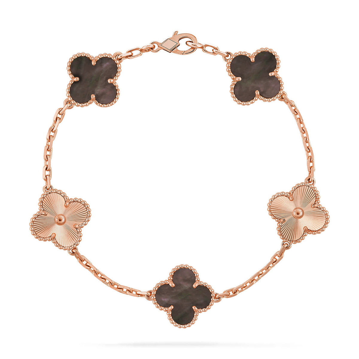 [Gaonasi] CLOVER 5 MOTIF GRAY MOP BRACELET COLLECTION