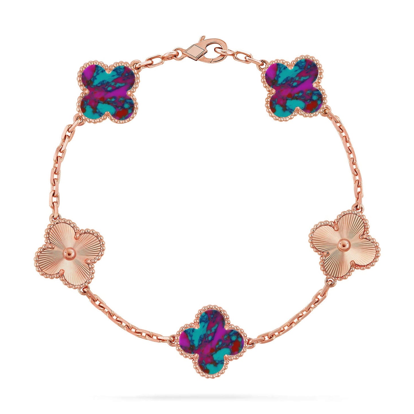[Gaonasi]CLOVER 5 MOTIF COLOR GEMSTONES BRACELET COLLECTION