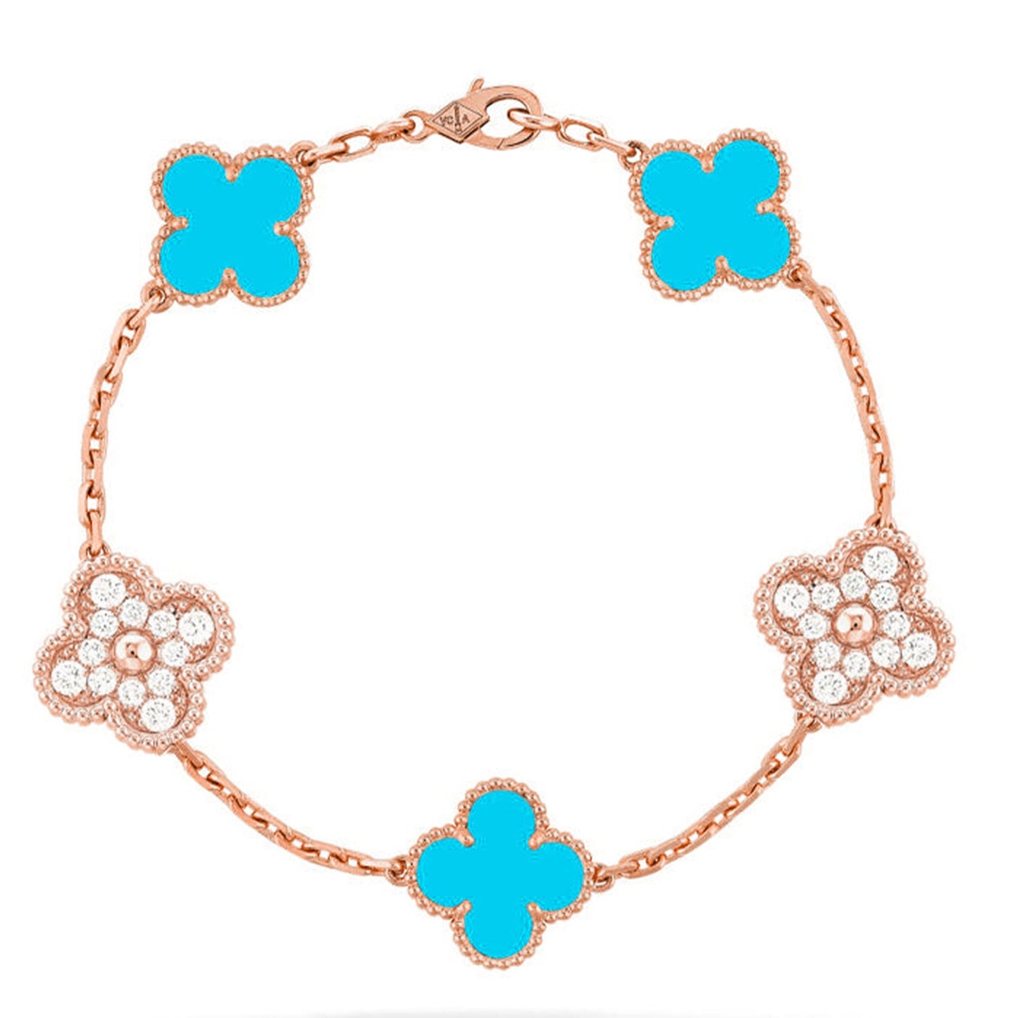 [Gaonasi] CLOVER 5 MOTIF TURQUOISE BRACELET COLLECTION