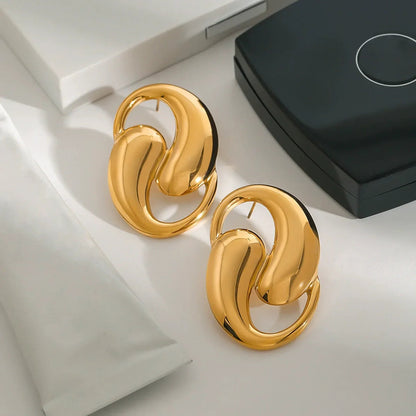 [Gaonasi]Dansley Water Drop Gold Earrings