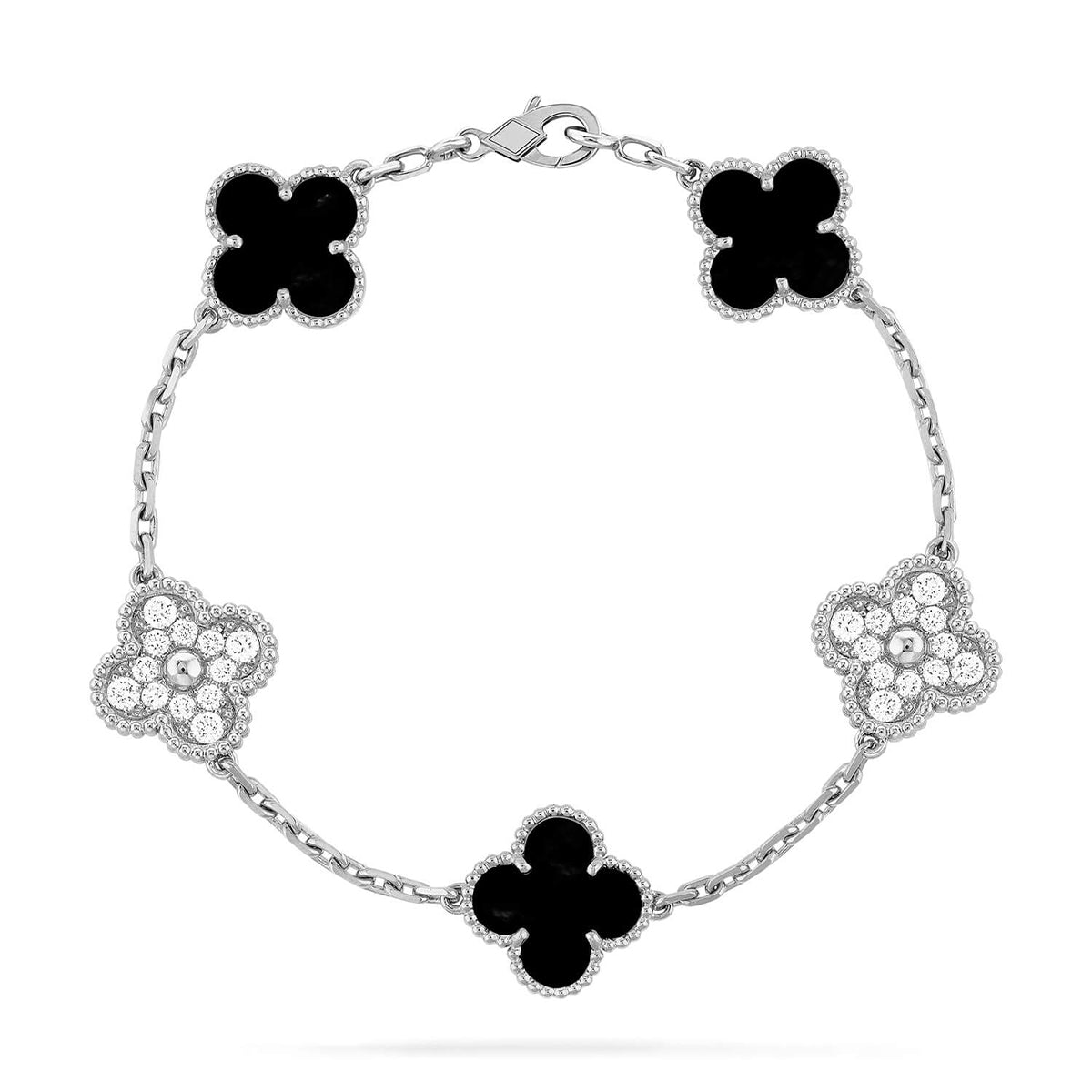 [Gaonasi] CLOVER 5 MOTIF ONYXS BRACELET COLLECTION
