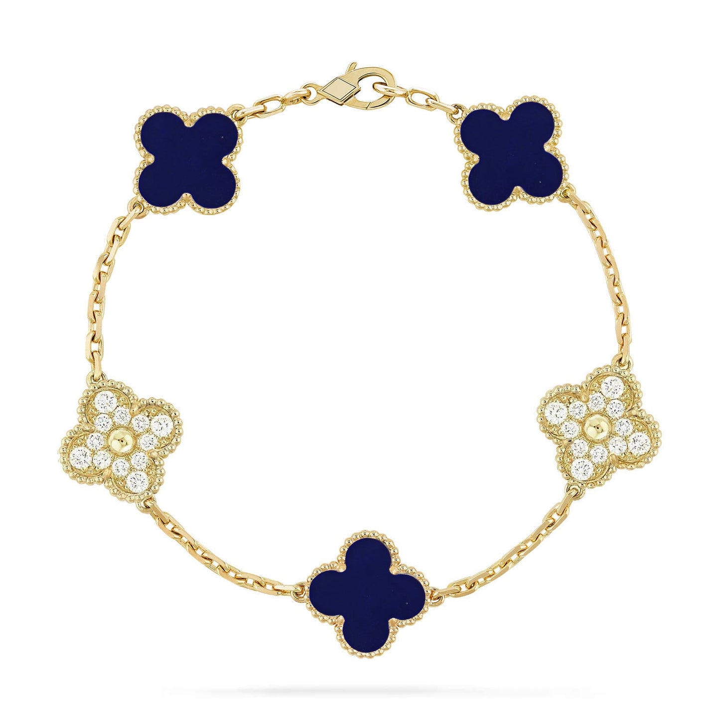 [Gaonasi]CLOVER 5 MOTIF LAPIS LAZULI BRACELET COLLECTION