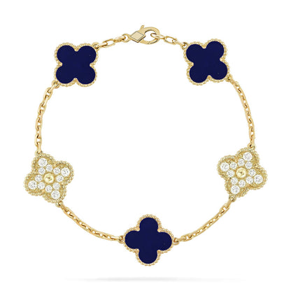 [Gaonasi]CLOVER 5 MOTIF LAPIS LAZULI BRACELET COLLECTION