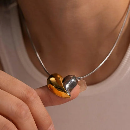 [Gaonasi]Dorothea Two Tone Heart Necklace