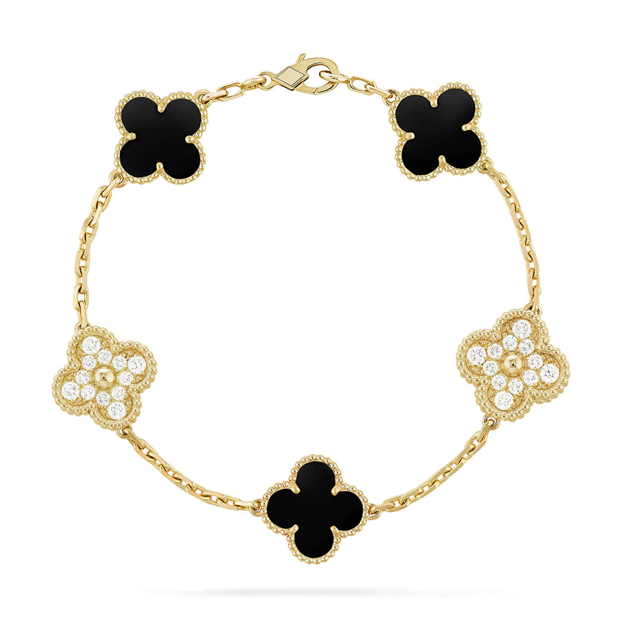 [Gaonasi] CLOVER 5 MOTIF ONYXS BRACELET COLLECTION