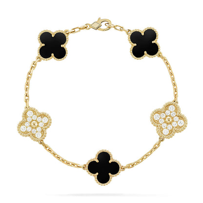 [Gaonasi] CLOVER 5 MOTIF ONYXS BRACELET COLLECTION