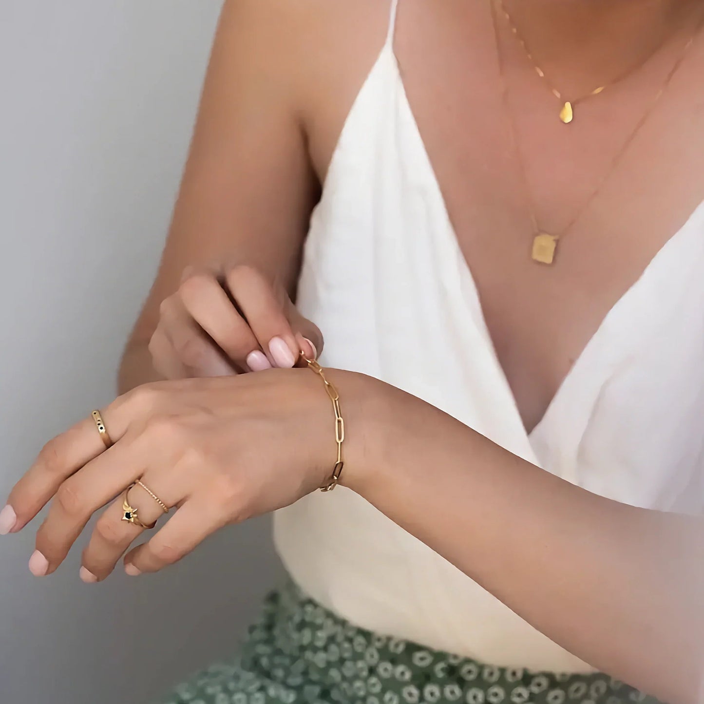 [Gaonasi]Eloise Gold Paperclip Bracelet