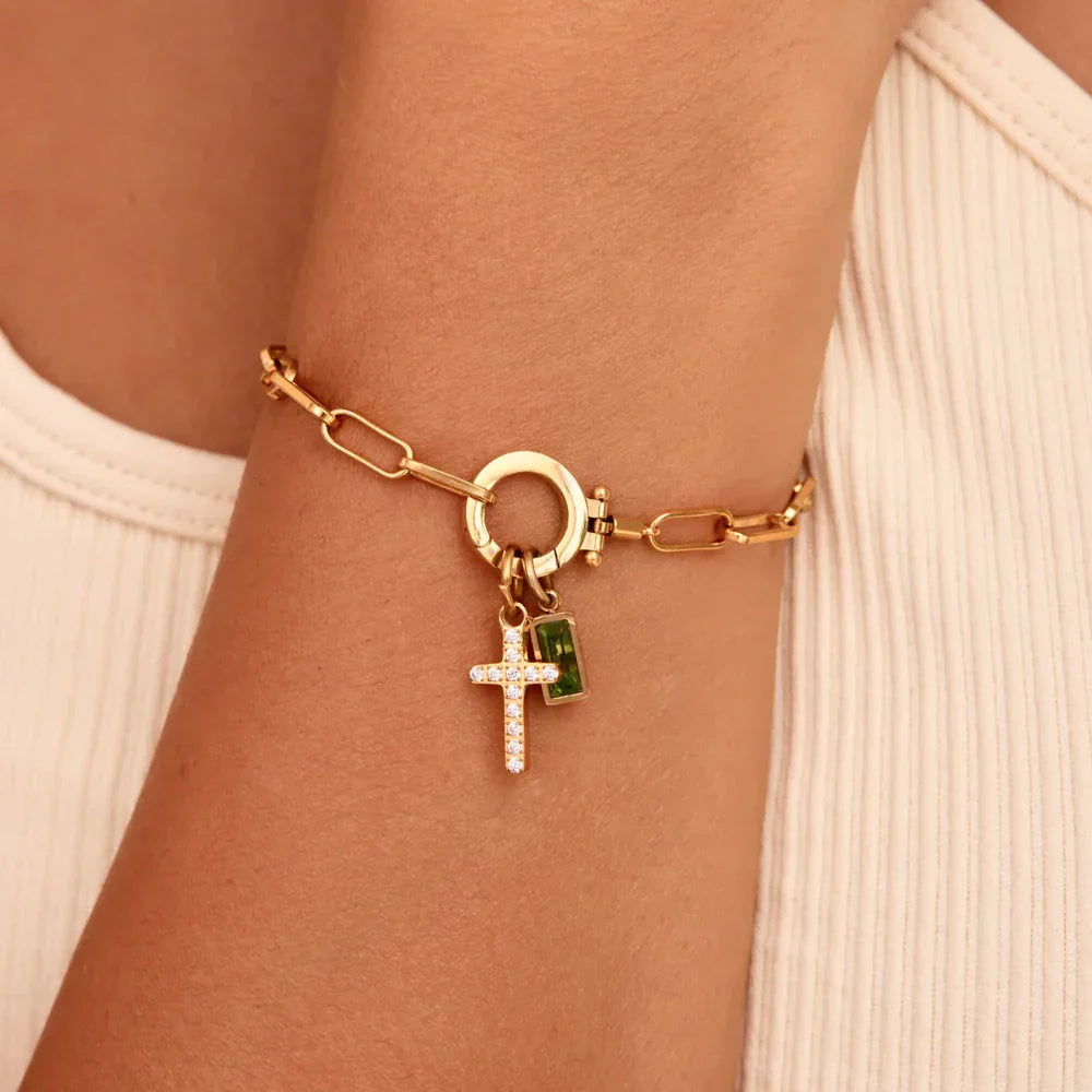 [Gaonasi]Annabella Birthstone Cross Bracelet