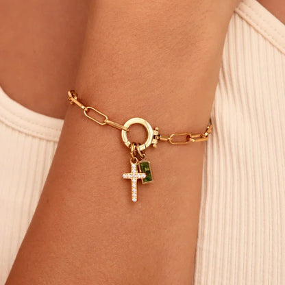 [Gaonasi]Annabella Birthstone Cross Bracelet